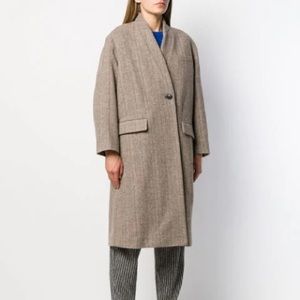 Isabel marant etoile henlo taupe coat 34